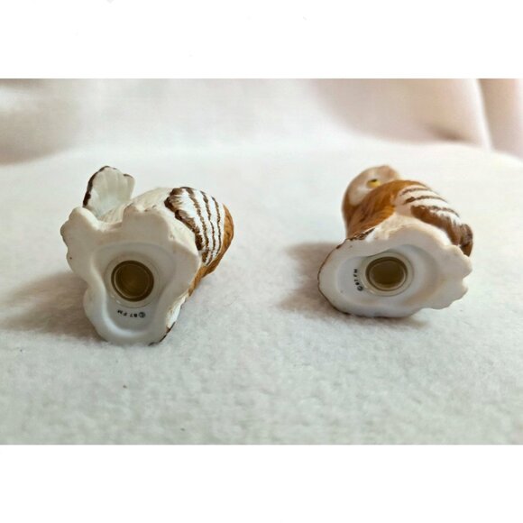 Vintage Franklin Mint Shy Barn Owl Salt & Pepper Shakers 1987 Noah's Ark Set - Picture 5 of 5